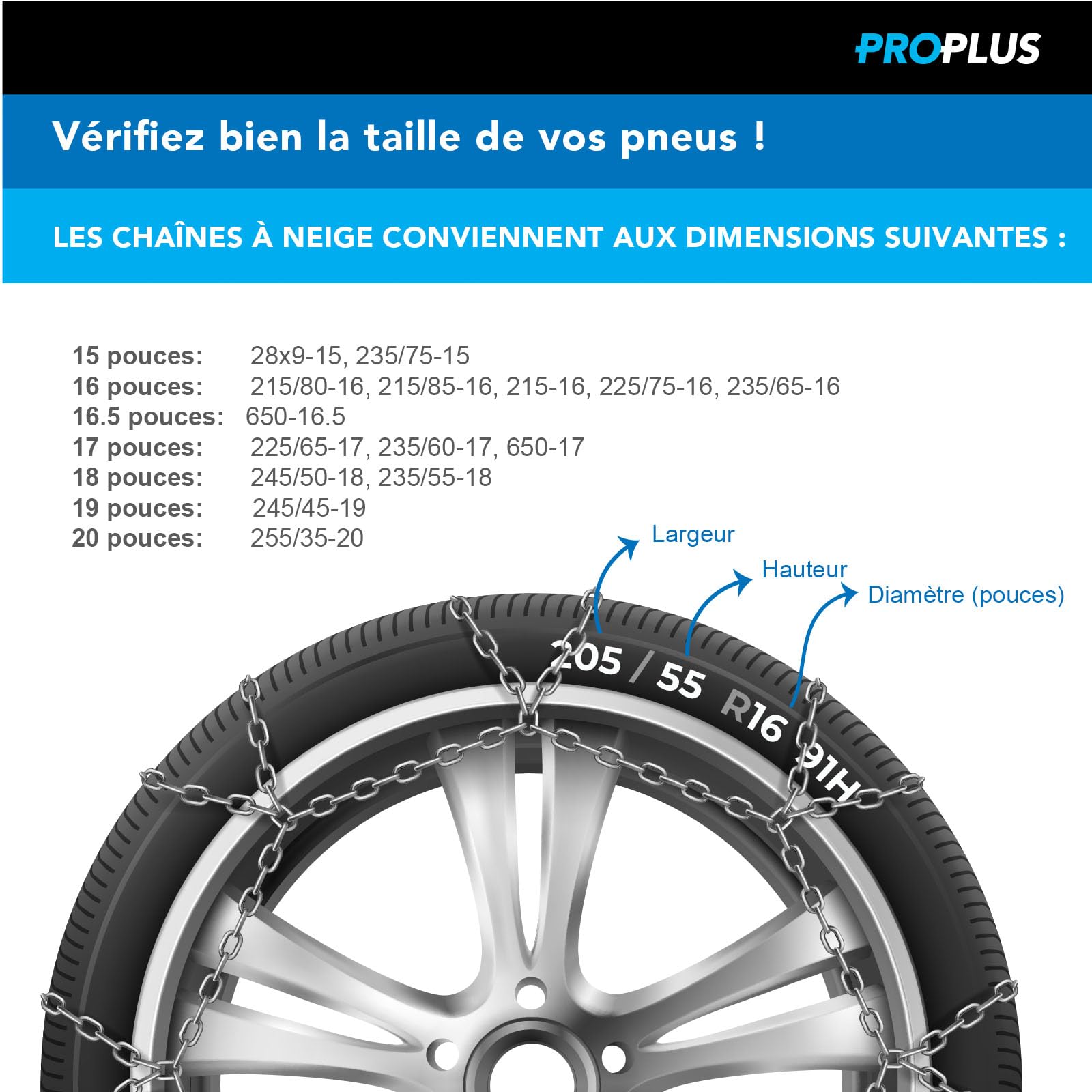 ProPlus KNR245 Catene Neve Auto 16 mm 2 Pezzi ÖNORM