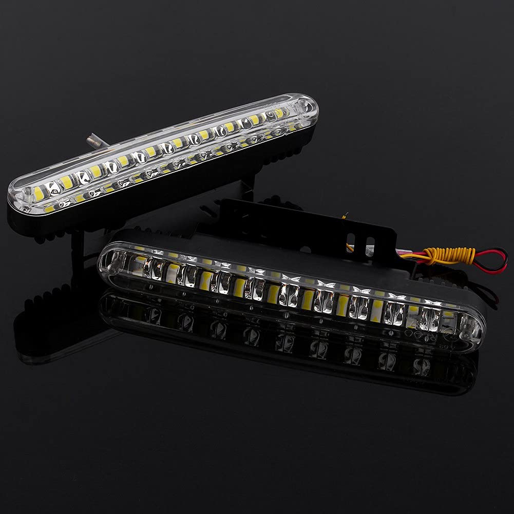 OUKENS Luci Diurne DRL Auto 30 LED 12V Bianche 2 Pezzi 190 mm