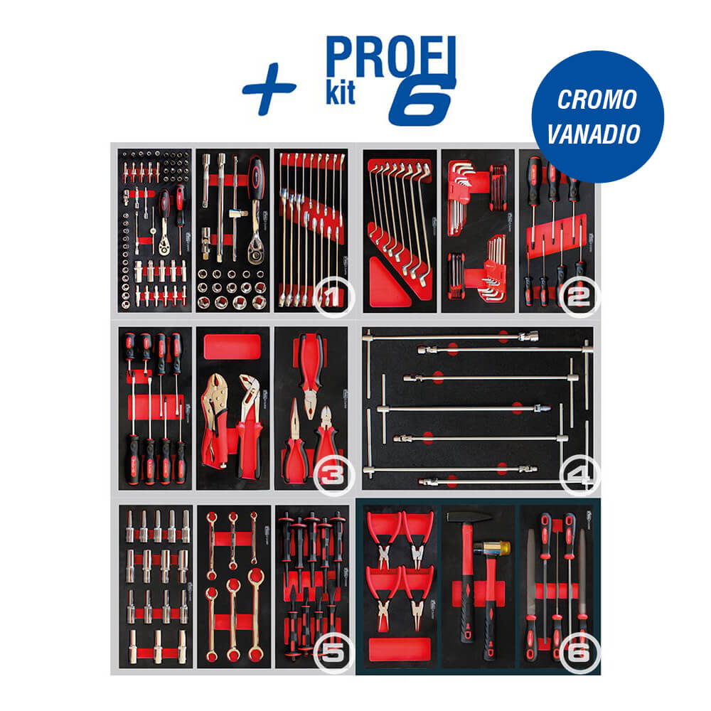 Marcotools Kit Profi 6 Set Utensili 200 Pezzi Cromo Vanadio