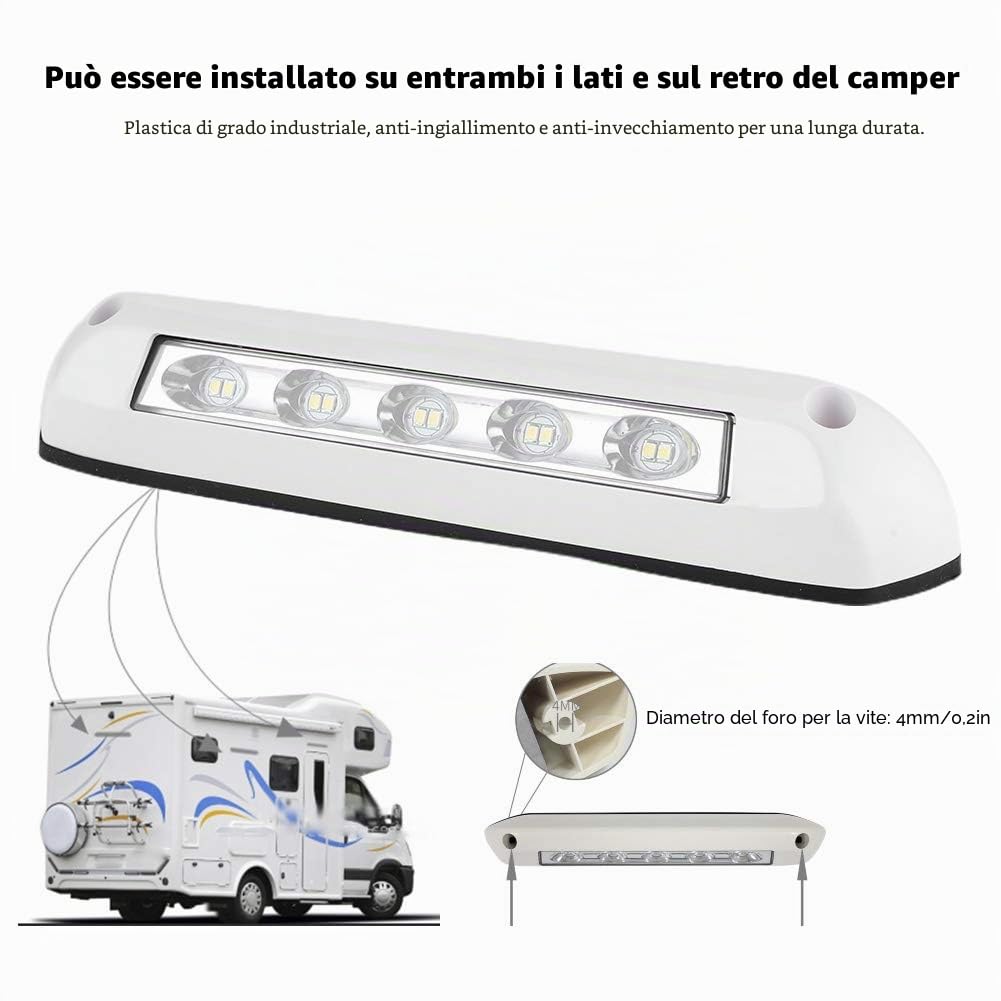 OUKENS LED Light Bars Lampada Camper 12V 24V 8W IP65