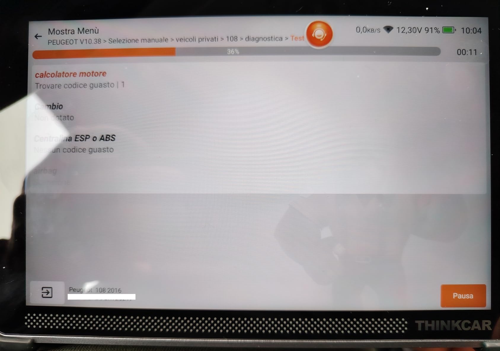 Thinkcar THINKSCAN 662 Scanner OBD2 4 Sistemi 12 Reset