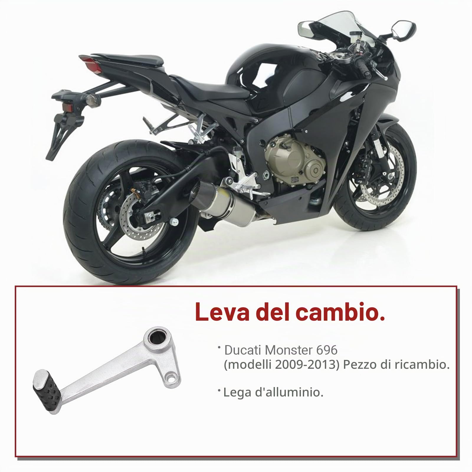 OUKENS Leva Cambio Ducati Monster 696 Alluminio 12 mm