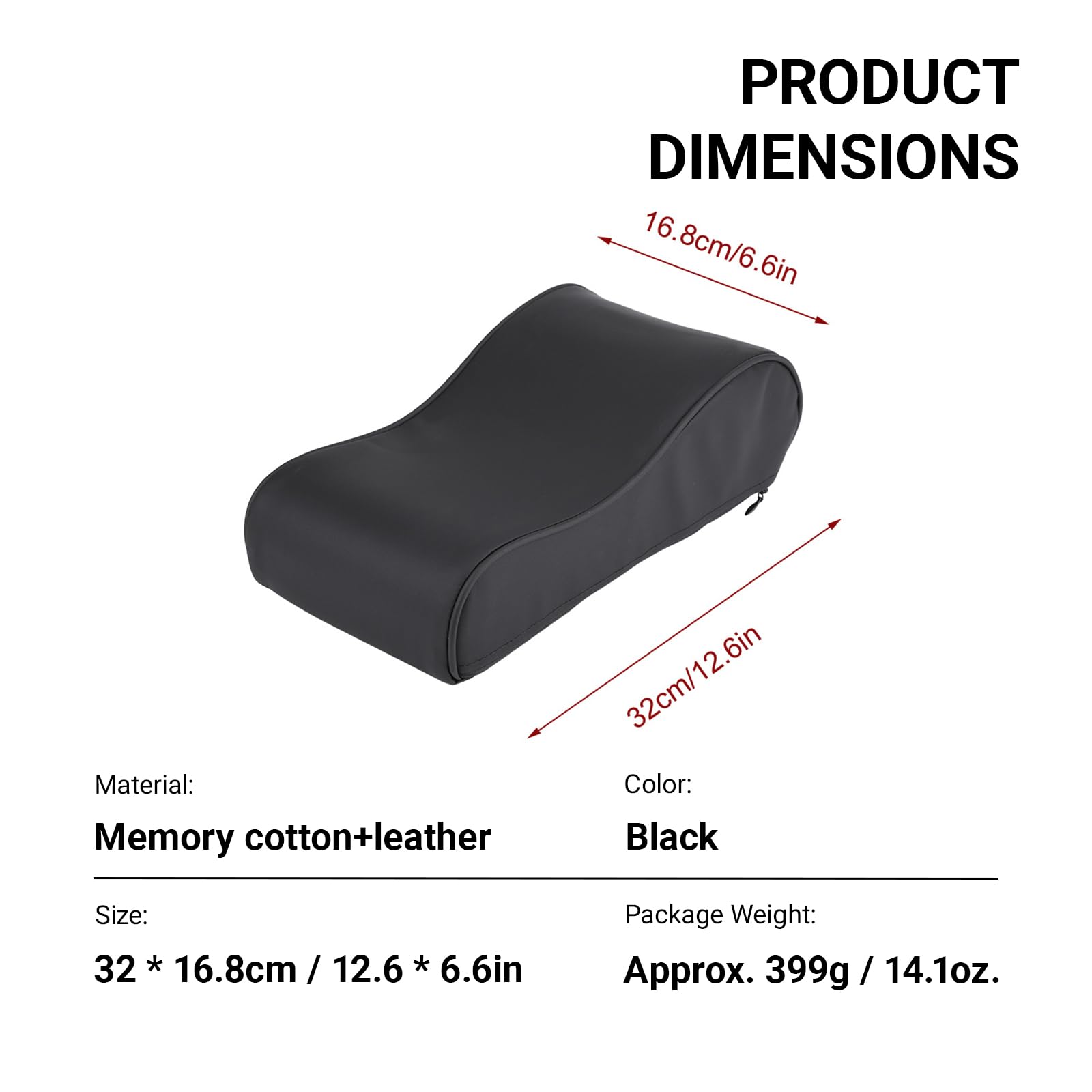 OUKENS cuscino bracciolo auto memory foam pelle 32cm universale