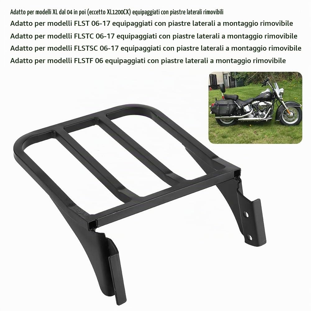 OUKENS Portapacchi Moto XL dal 2004 Acciaio Nero