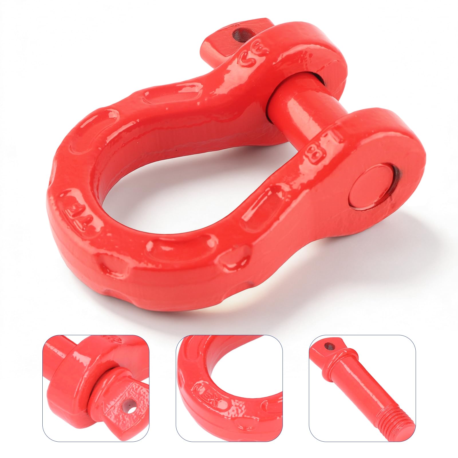 OUKENS Grillo Traino a D Rosso Acciaio 5T 22 mm