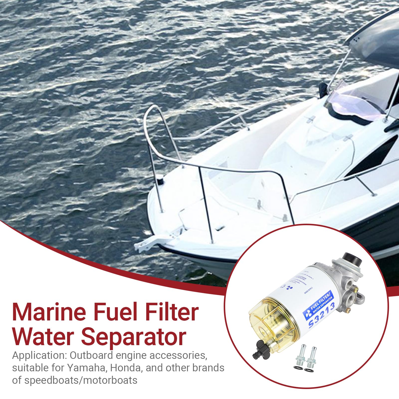 OUKENS S3213 Filtro Carburante Nautico 10 Micron Metallo