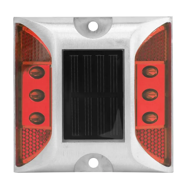 OUKENS Segnapasso Solare LED Terra Rosso IP65 Alluminio