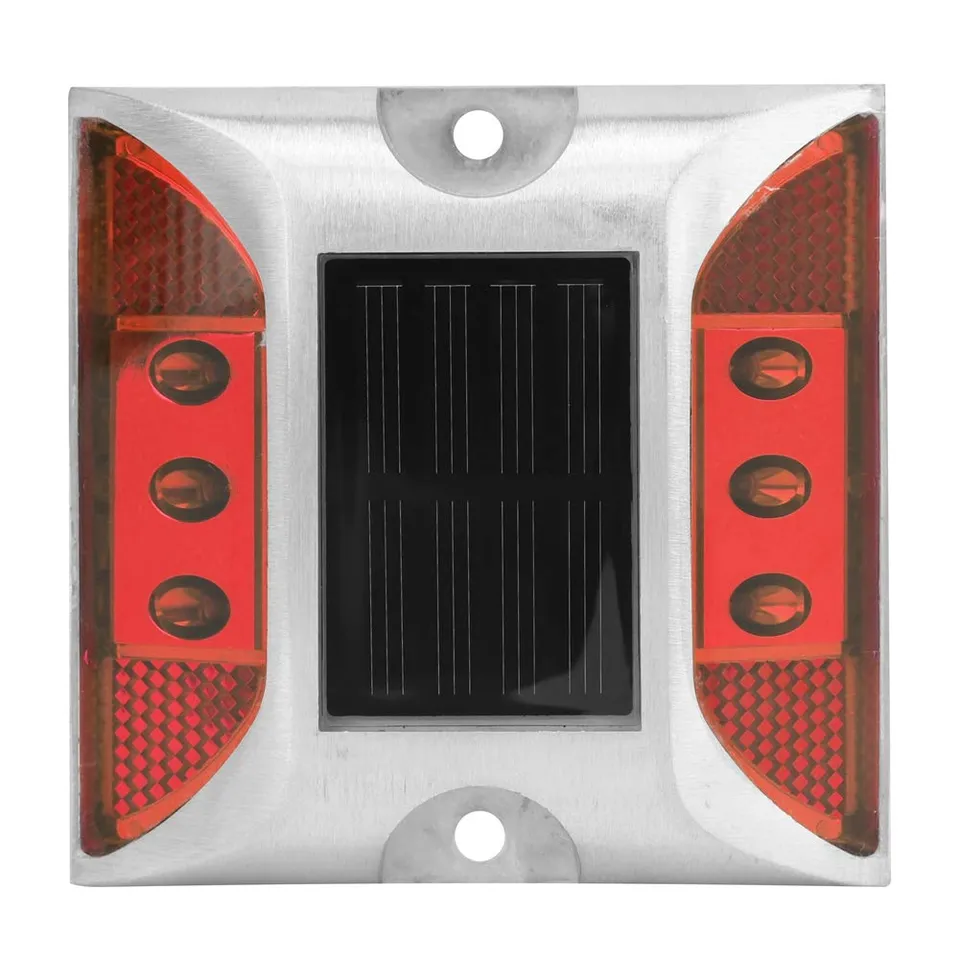 OUKENS Segnapasso Solare LED Terra Rosso IP65 Alluminio