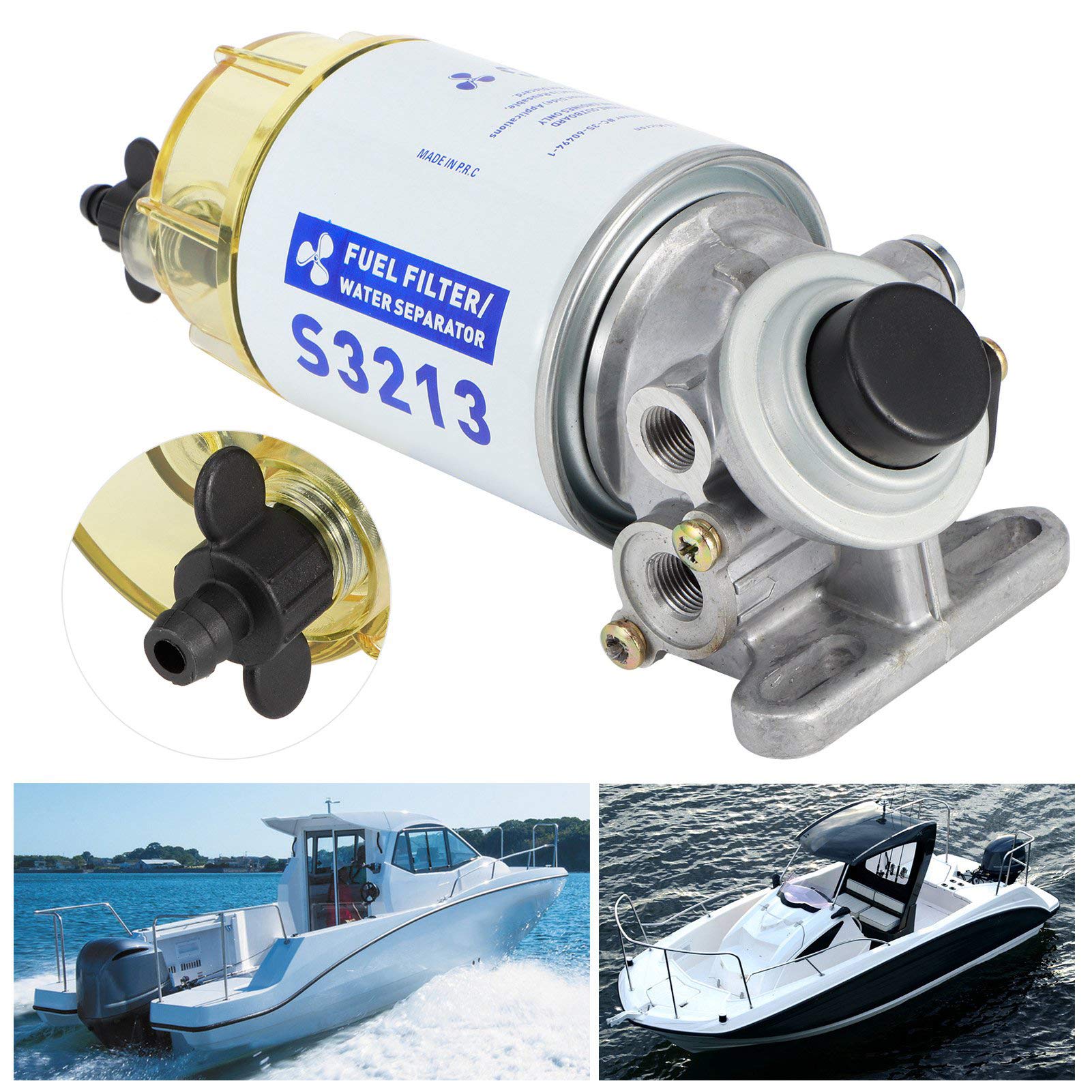 OUKENS S3213 Filtro Carburante Nautico 10 Micron Metallo