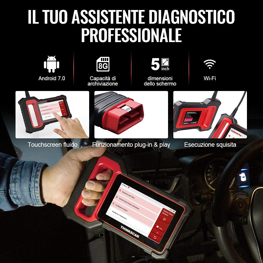 Thinkcar THINKSCAN Plus S4 Scanner OBD2 5 Sistemi ABS SRS