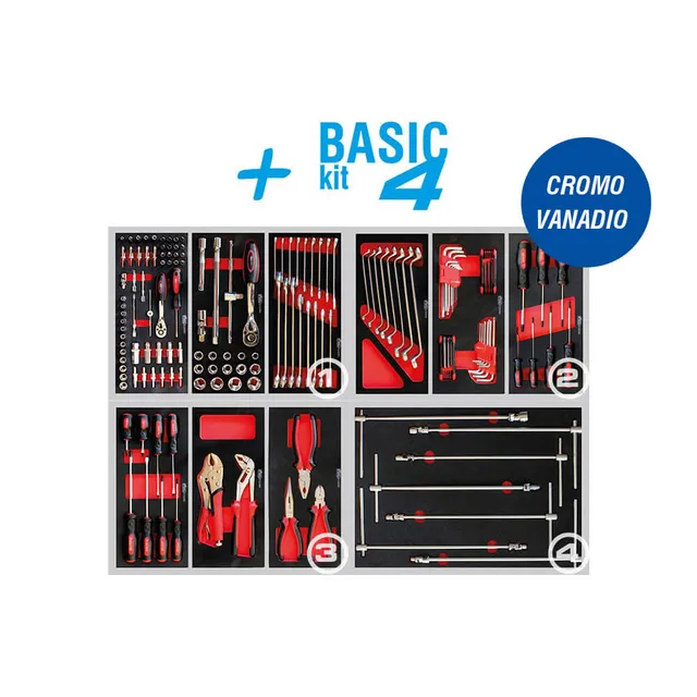Marcotools Kit Basic 4 Set Utensili 161 Pezzi Cromo Vanadio