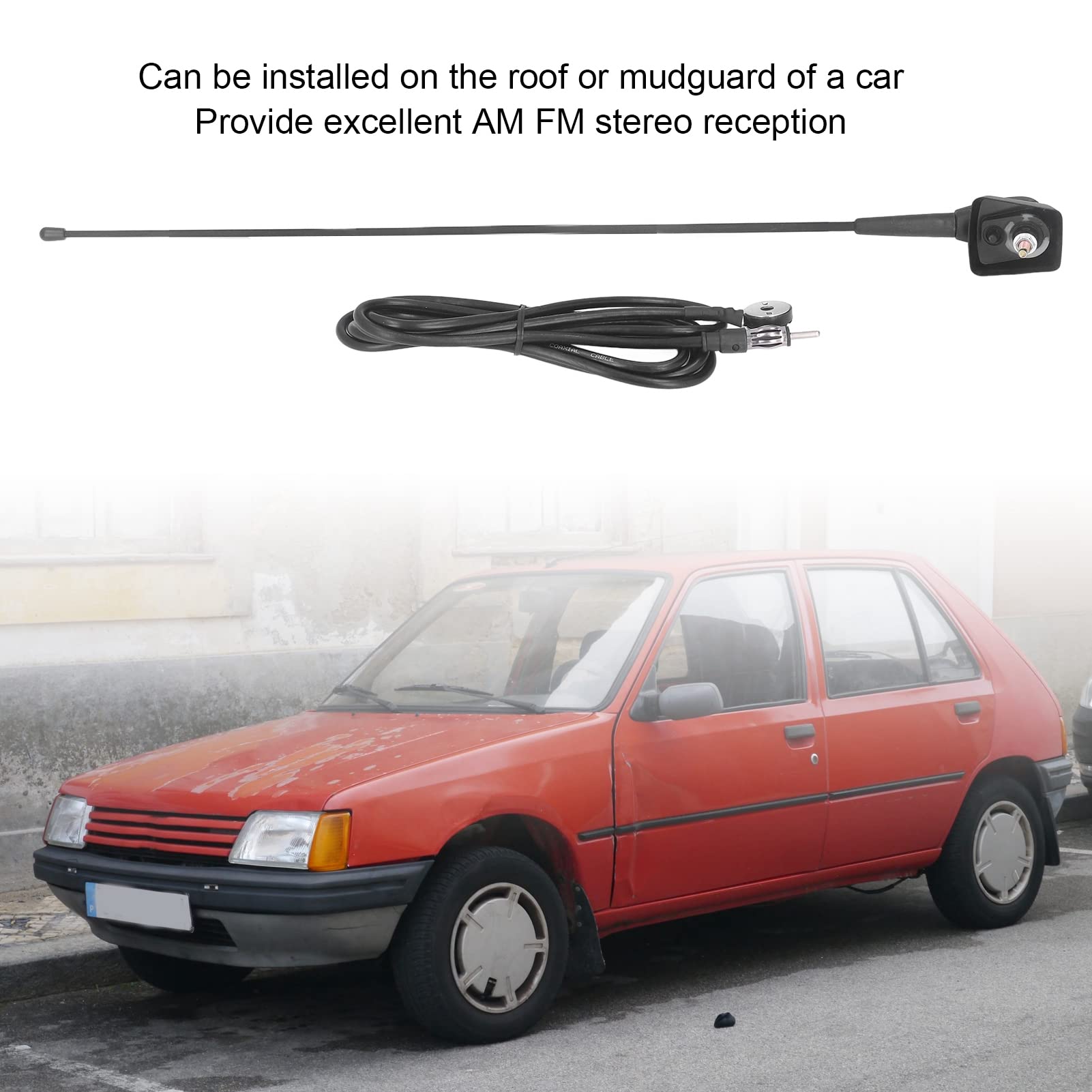 OUKENS Antenna Auto Gomma Peugeot 205-806 AM FM Tetto