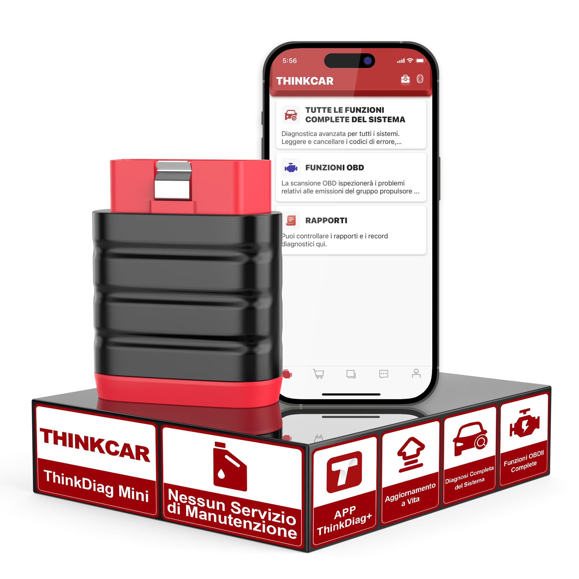 Thinkcar THINKDIAG Mini Scanner OBD2 Bluetooth Auto VIN Completo