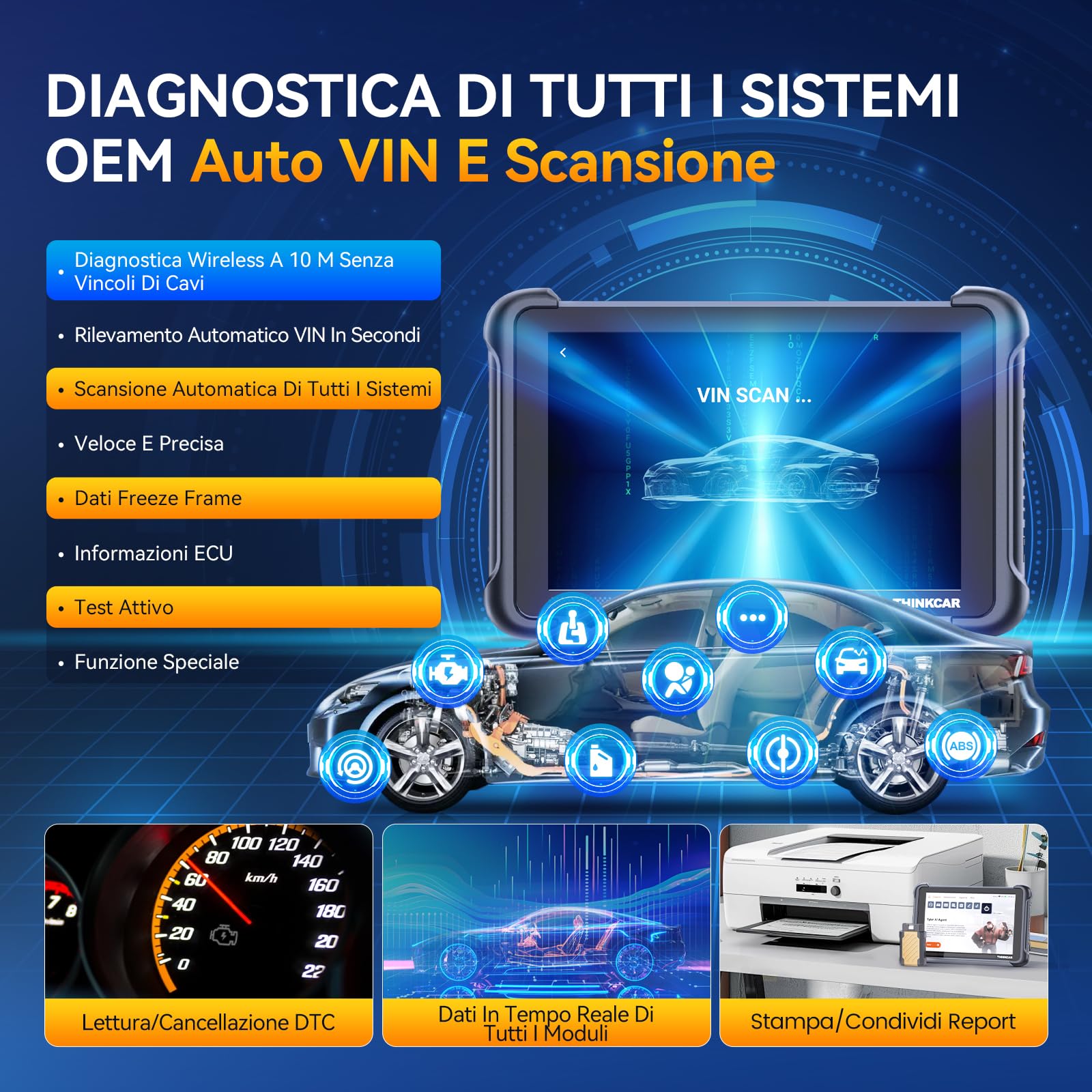 Thinkcar THINKSCAN 662 Scanner OBD2 4 Sistemi 12 Reset