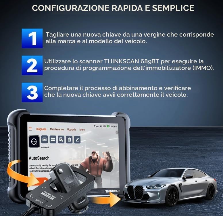 Thinkcar TKEY 101 Programmatore Chiavi Auto con 6 Chiavi