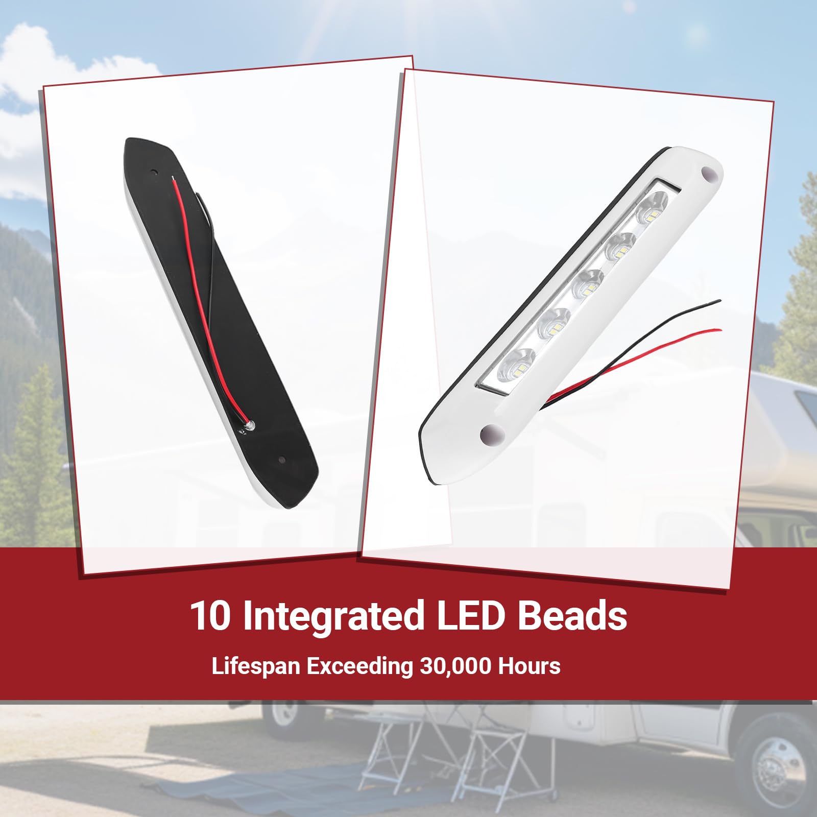 OUKENS LED Light Bars Lampada Camper 12V 24V 8W IP65