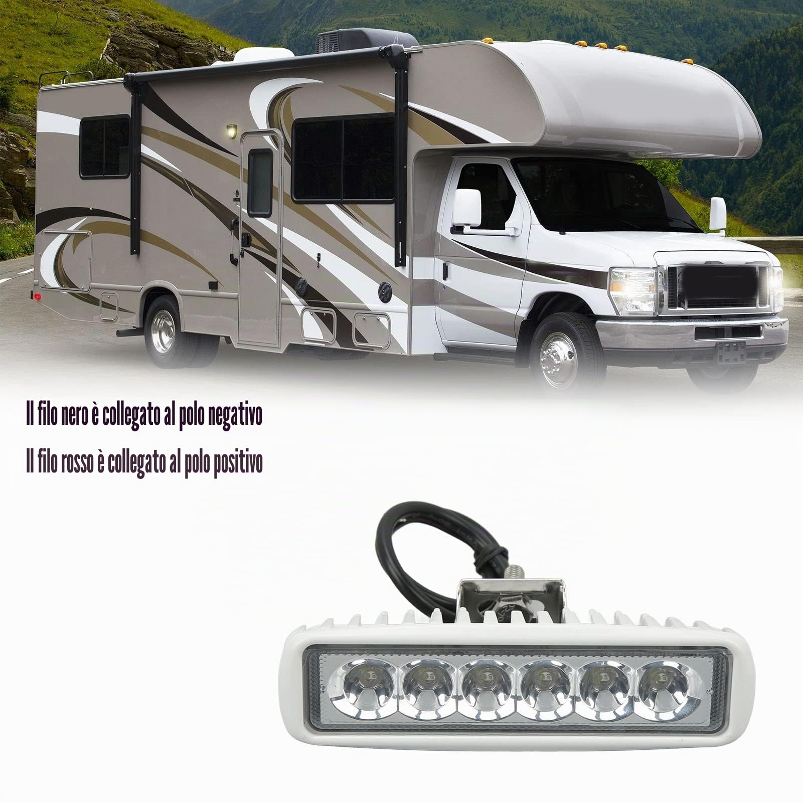 OUKENS LED Light Bars Faro Barca 12V 24V IP67 Bianco