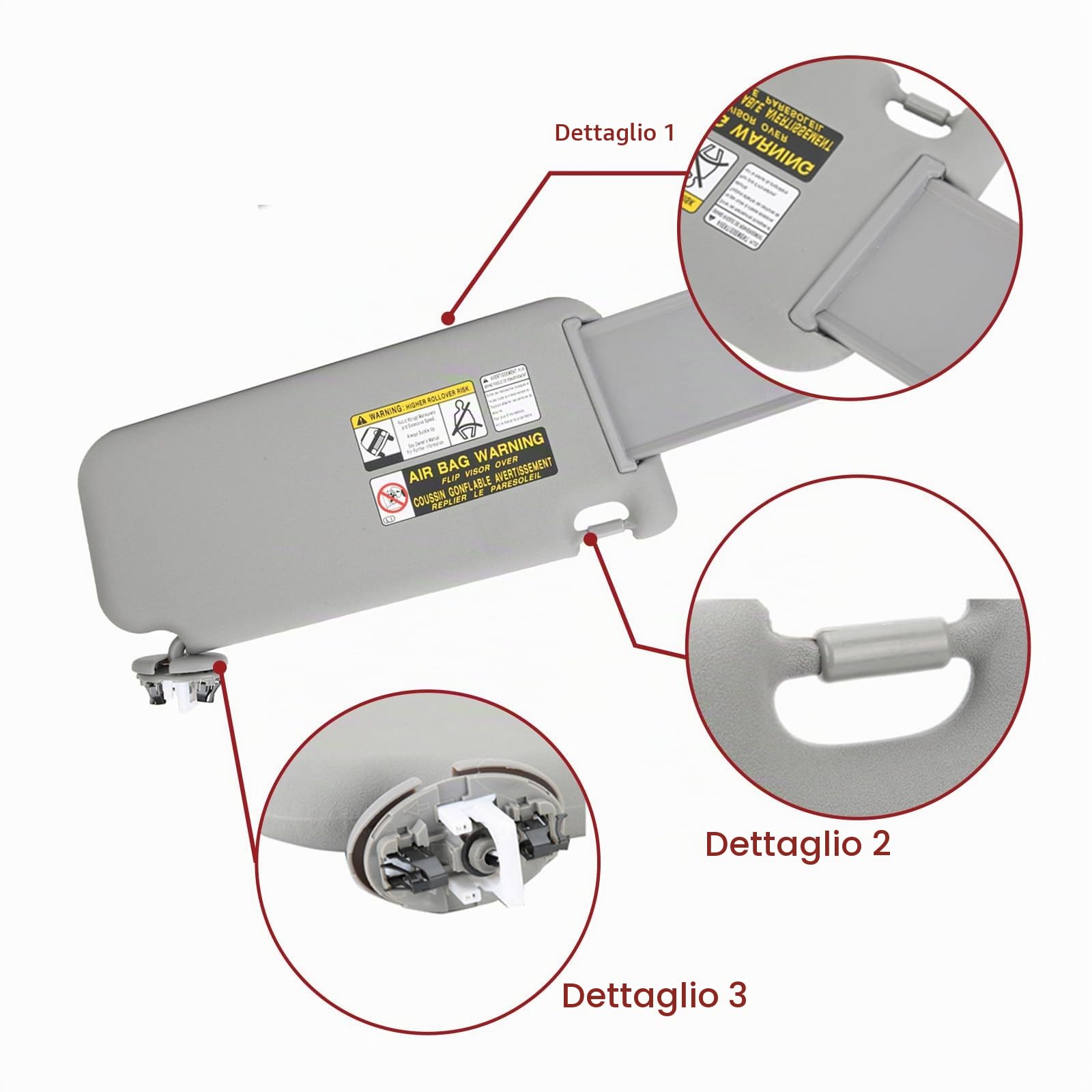 OUKENS Aletta Parasole RAV4 2006-2009 Grigia Sinistra