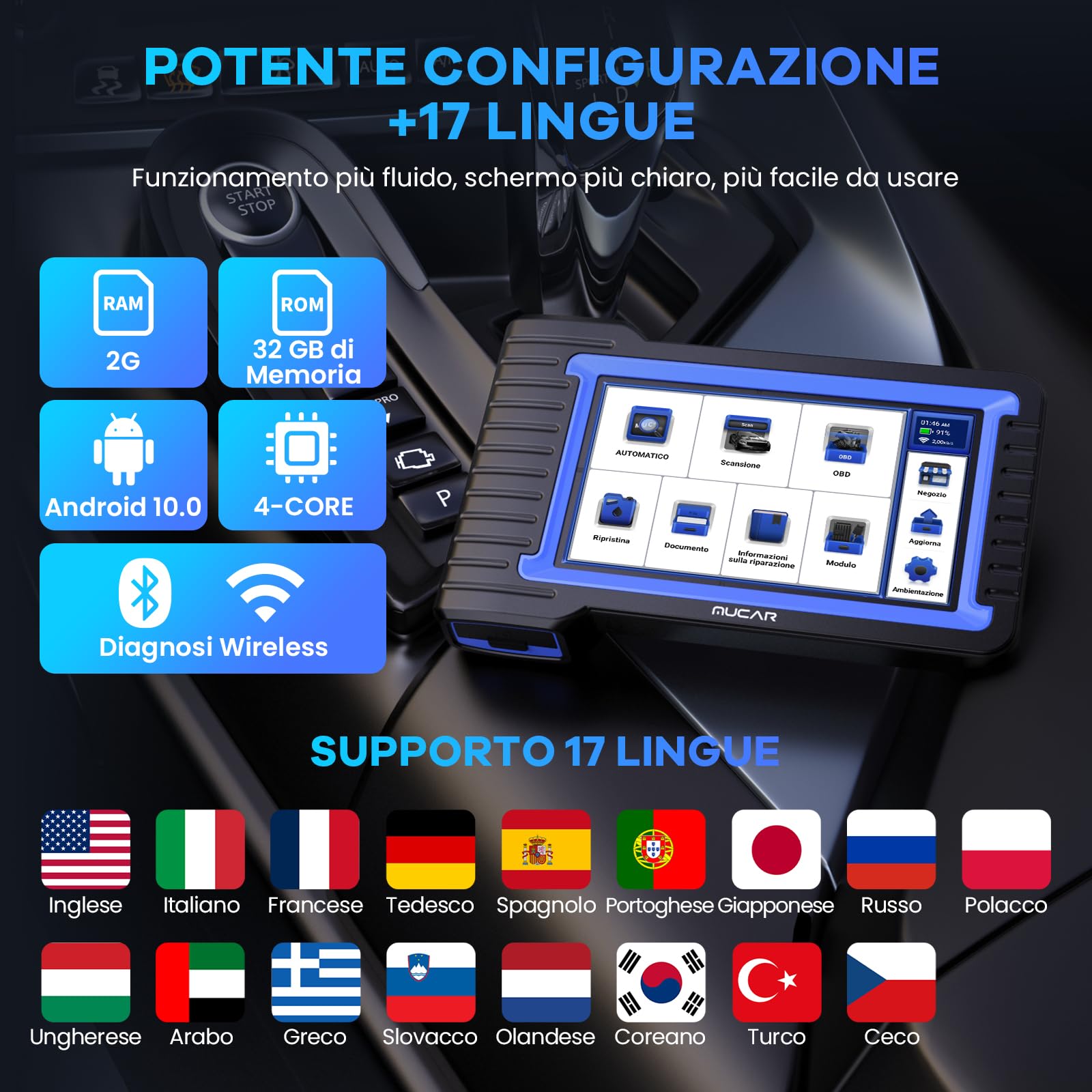 Thinkcar MUCAR VO7 diagnostica OBD2 bidirezionale 28 servizi
