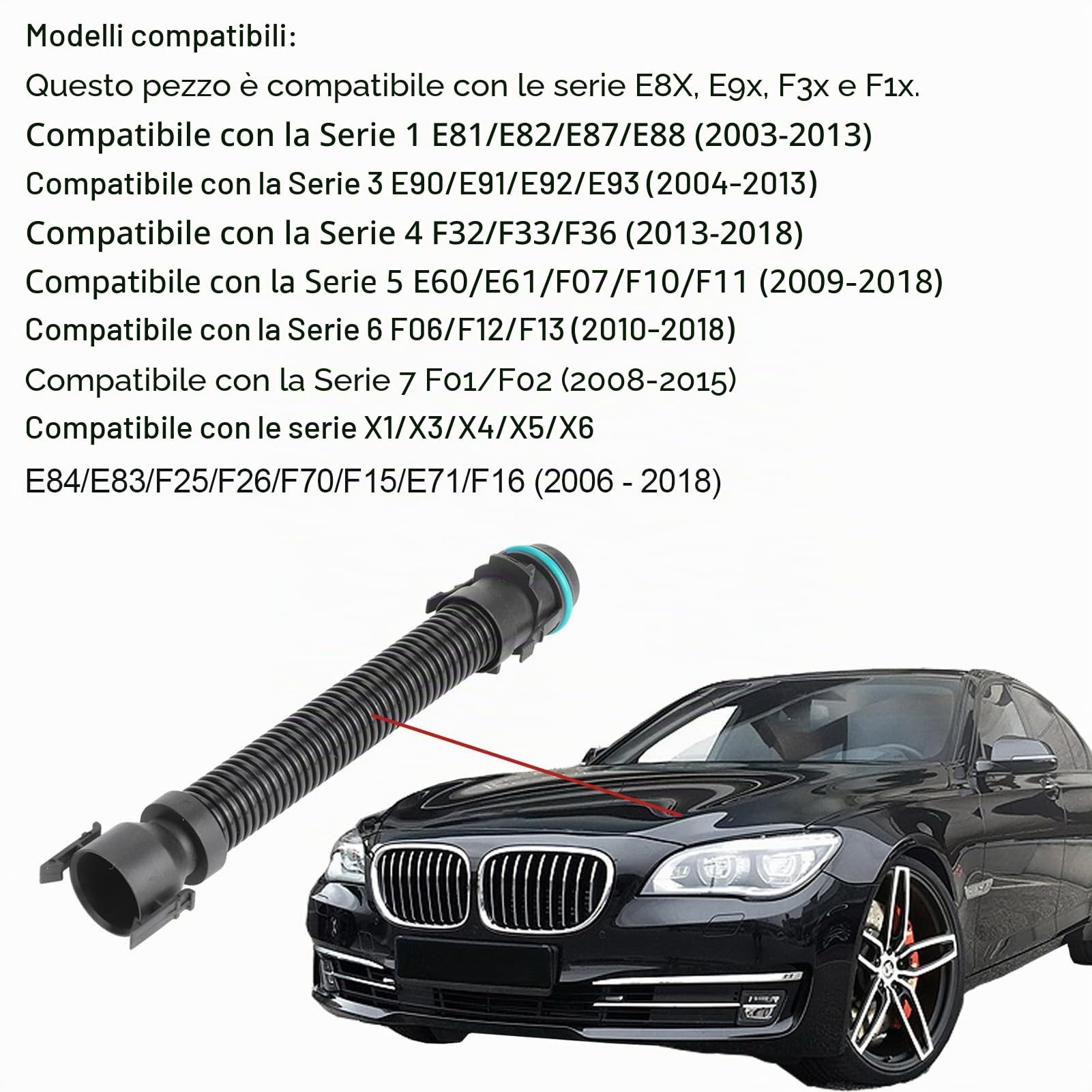 OUKENS 13717803842 Tubo Aspirazione Aria BMW PA66-GF30