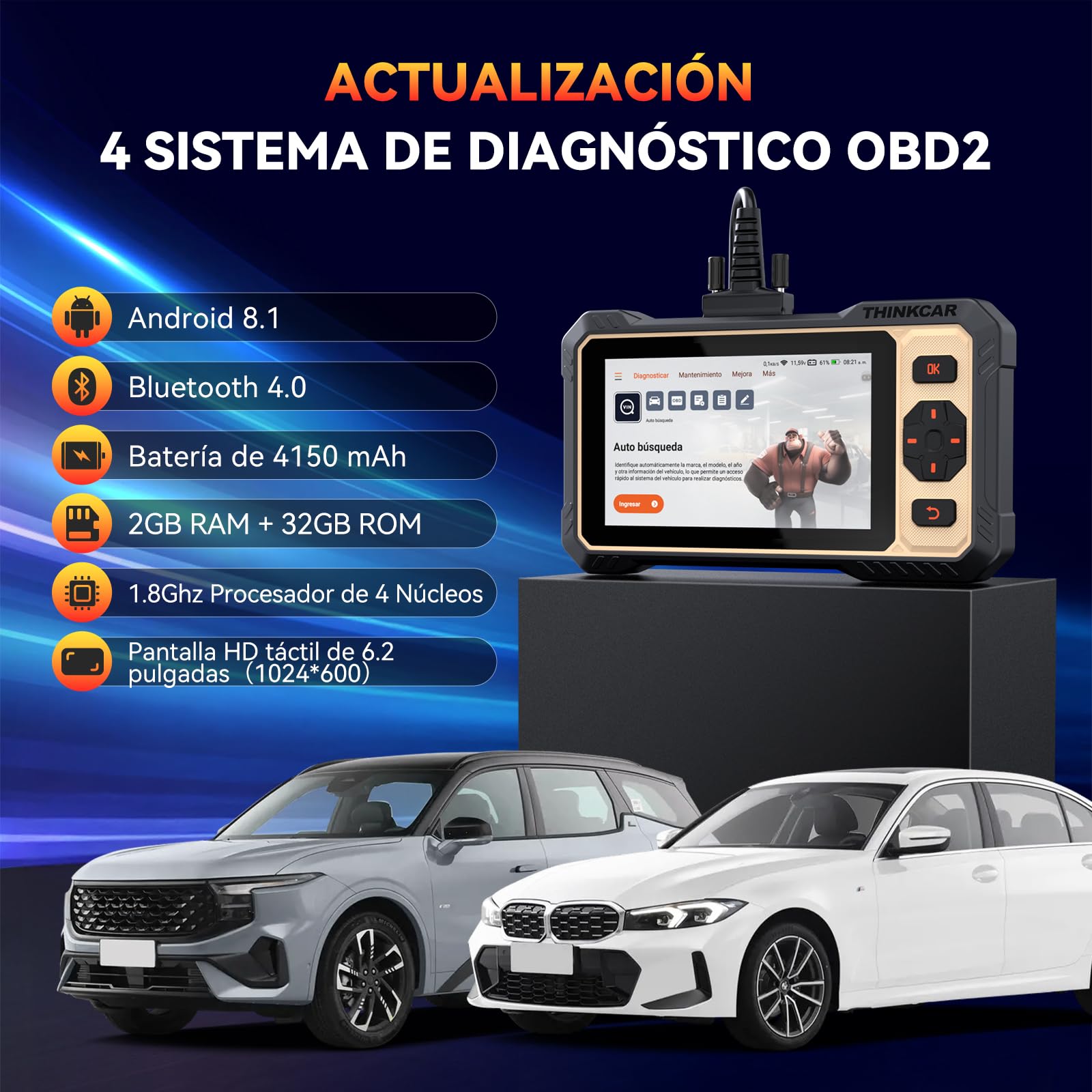 Thinkcar THINKSCAN 662 Diagnosi Auto OBD2 4 Sistemi