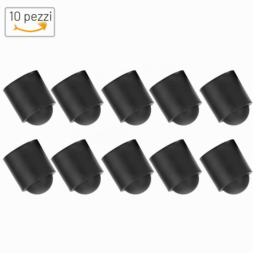 OUKENS Stecca Biliardo Copri Punta Gomma Nera 10 Pezzi 20mm