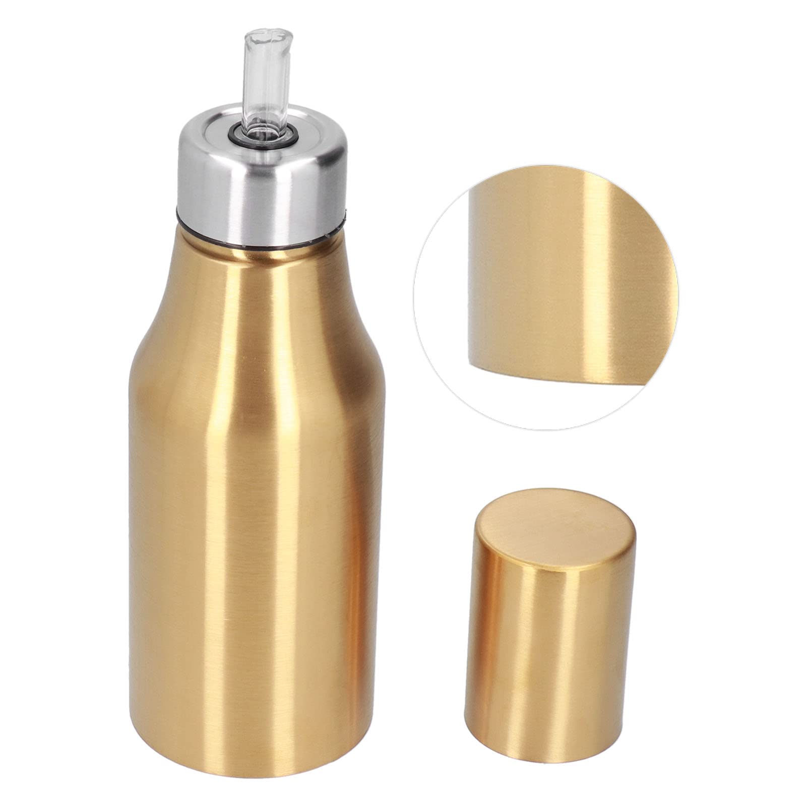 OUKENS Dispenser Olio 500 ml Acciaio Oro Antigoccia