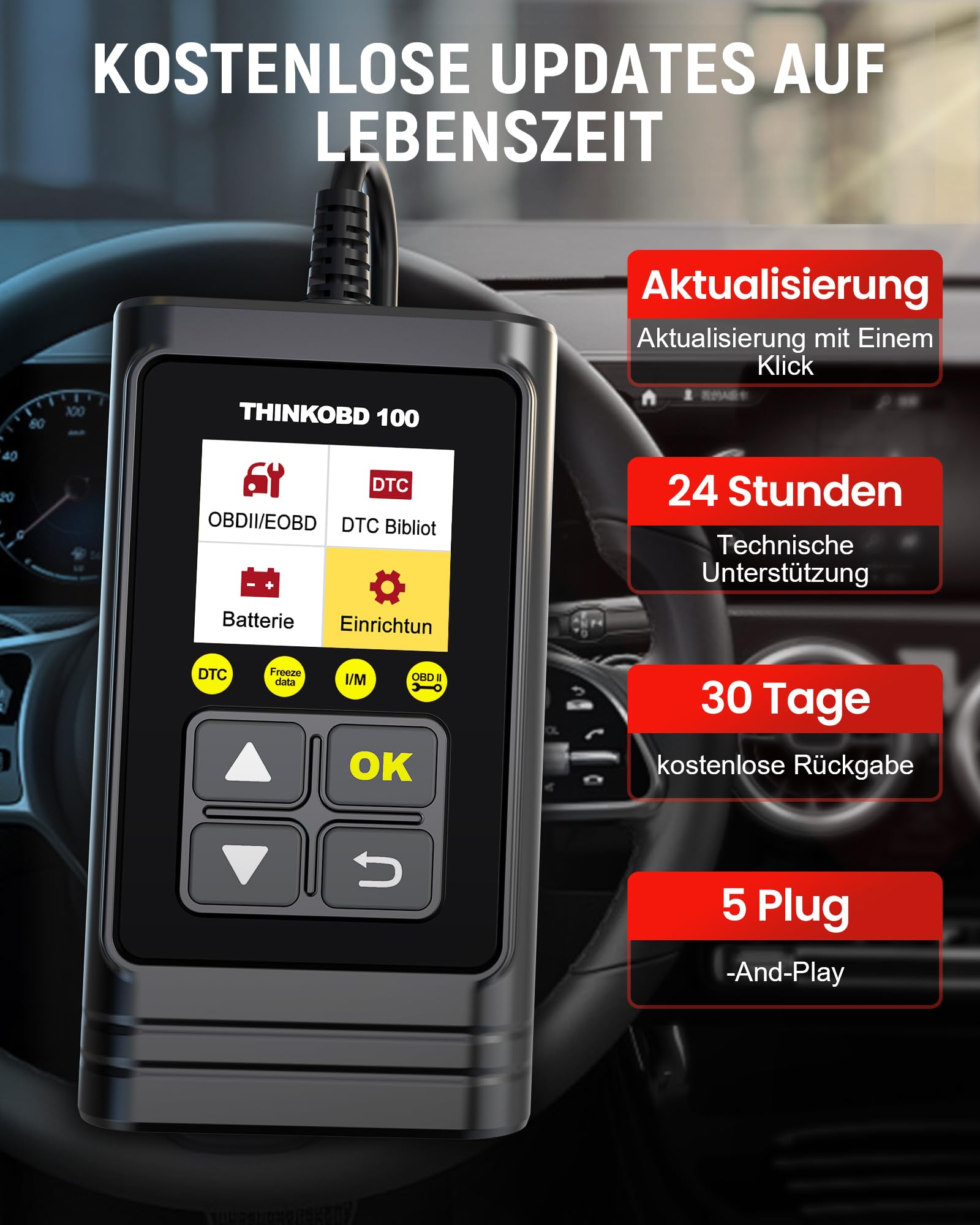 Thinkcar Thinkobd 100 lettore auto universale OBD2 motore